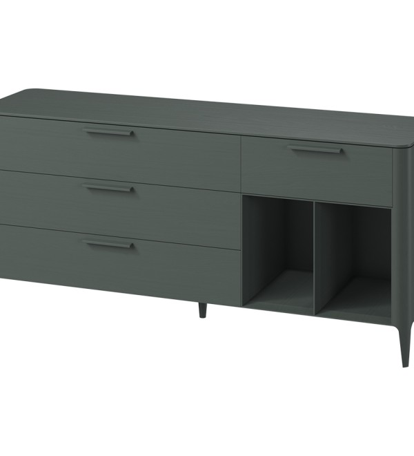 Тумба Type oak 4 ящика 2 полки ширина 180 см (темно-серый)