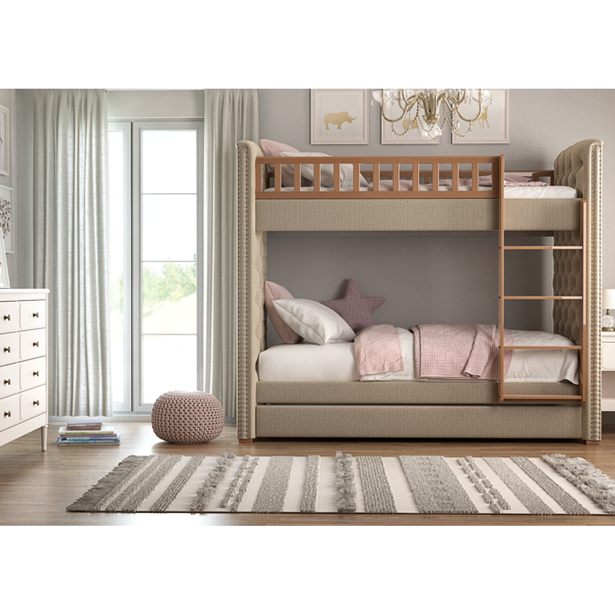 Кровать двухъярусная Elit soft (бежевый)