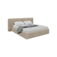 Кровать двуспальная Hub Soft 180 см (молочный, букле)