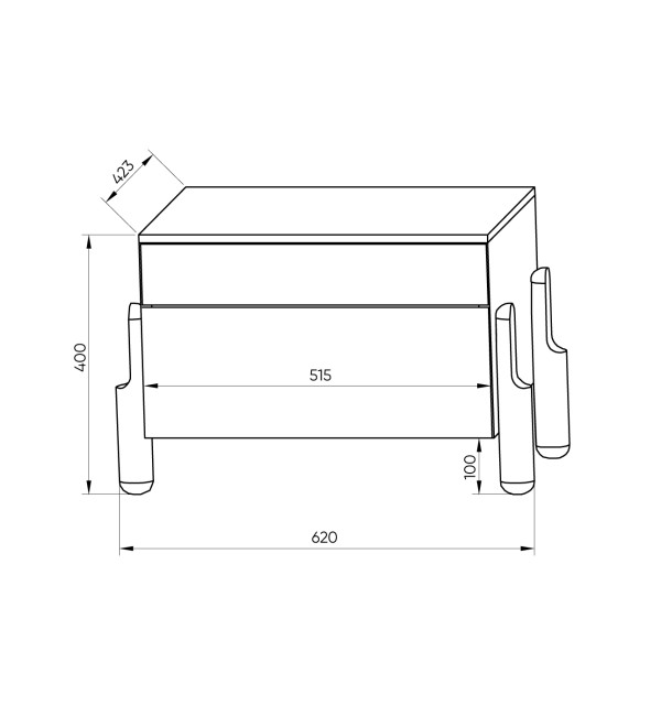 Комод Basic 4 двери ширина 180 см (черный)