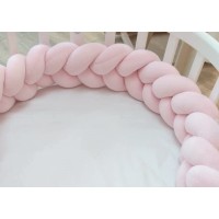 Бортик плетёный для кроватки Classic (розовый)