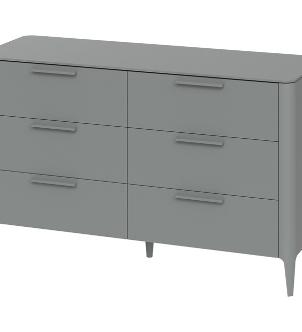 Комод Type 6 ящиков ширина 140 см (серый)