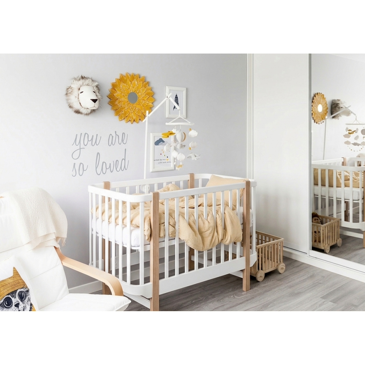 Кроватка Classic mini спальное место 60*120 см (белый)