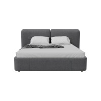 Кровать двуспальная Hub Soft 160 см (серый, твид)