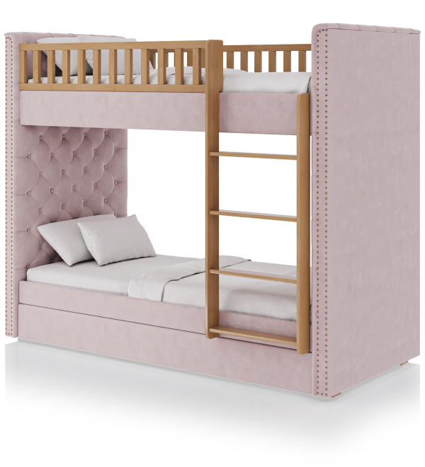 Кровать двухъярусная Elit soft (розовый)