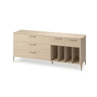 Тумба Type oak 5 ящиков 4 полки ширина 200 см (беленый дуб)