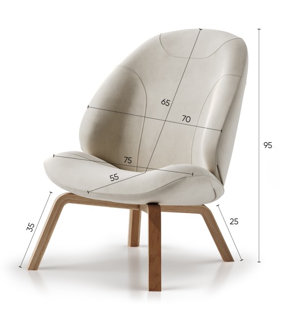 Кресло Ellipse E8.1 (молочный, рогожка)