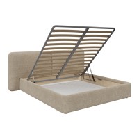 Кровать двуспальная Hub Soft 200 см (молочный, букле)