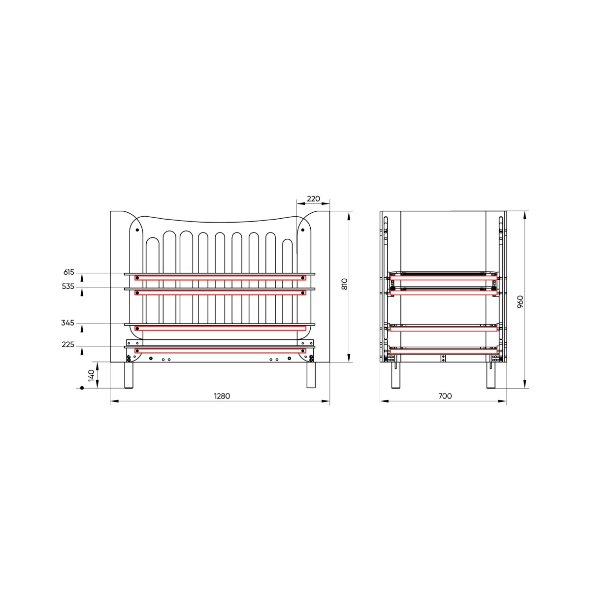 Кроватка KIDI Soft mini cпальное место 60*120 см антивандальная ткань (бежевый)