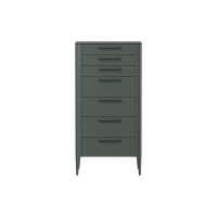 Комод Type oak высокий 7 ящиков (темно-серый)