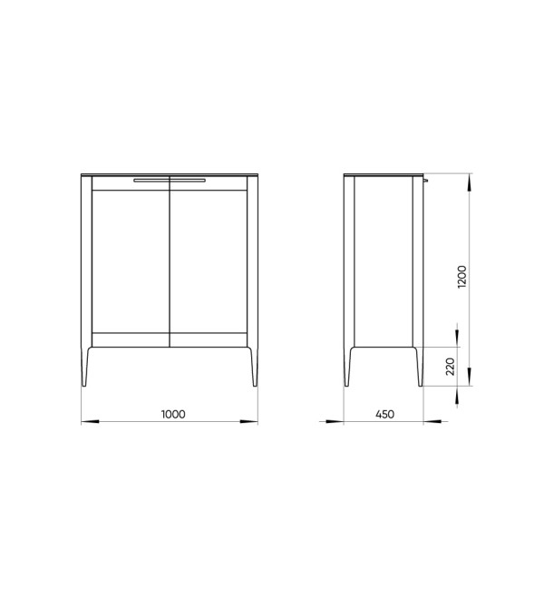 Витрина Type oak стеклянная высота 120 см (натуральный дуб)