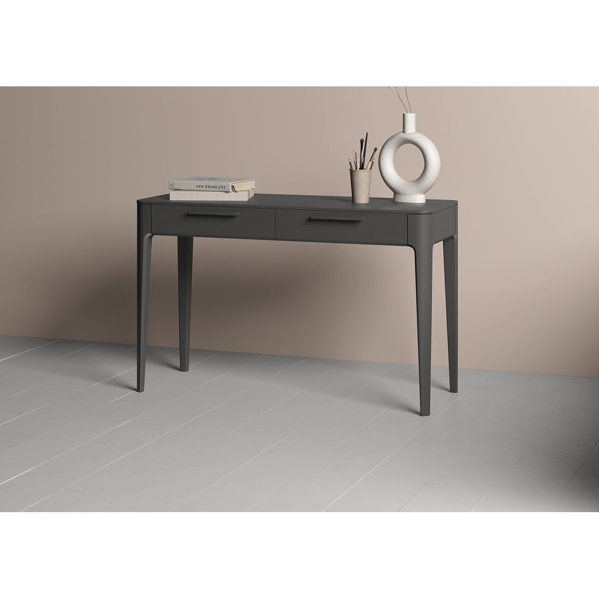 Консоль Type oak 2 ящика ширина 120 см (черный)