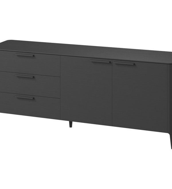 Тумба Type oak 3 ящика 2 двери L (черный)