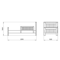 Кровать подростковая Wood (белый)