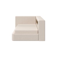 Диван-кровать Cube c нишей L (молочный, рогожка)