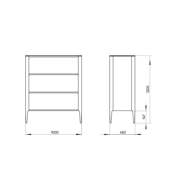 Стеллаж Type oak 120 см (белый)
