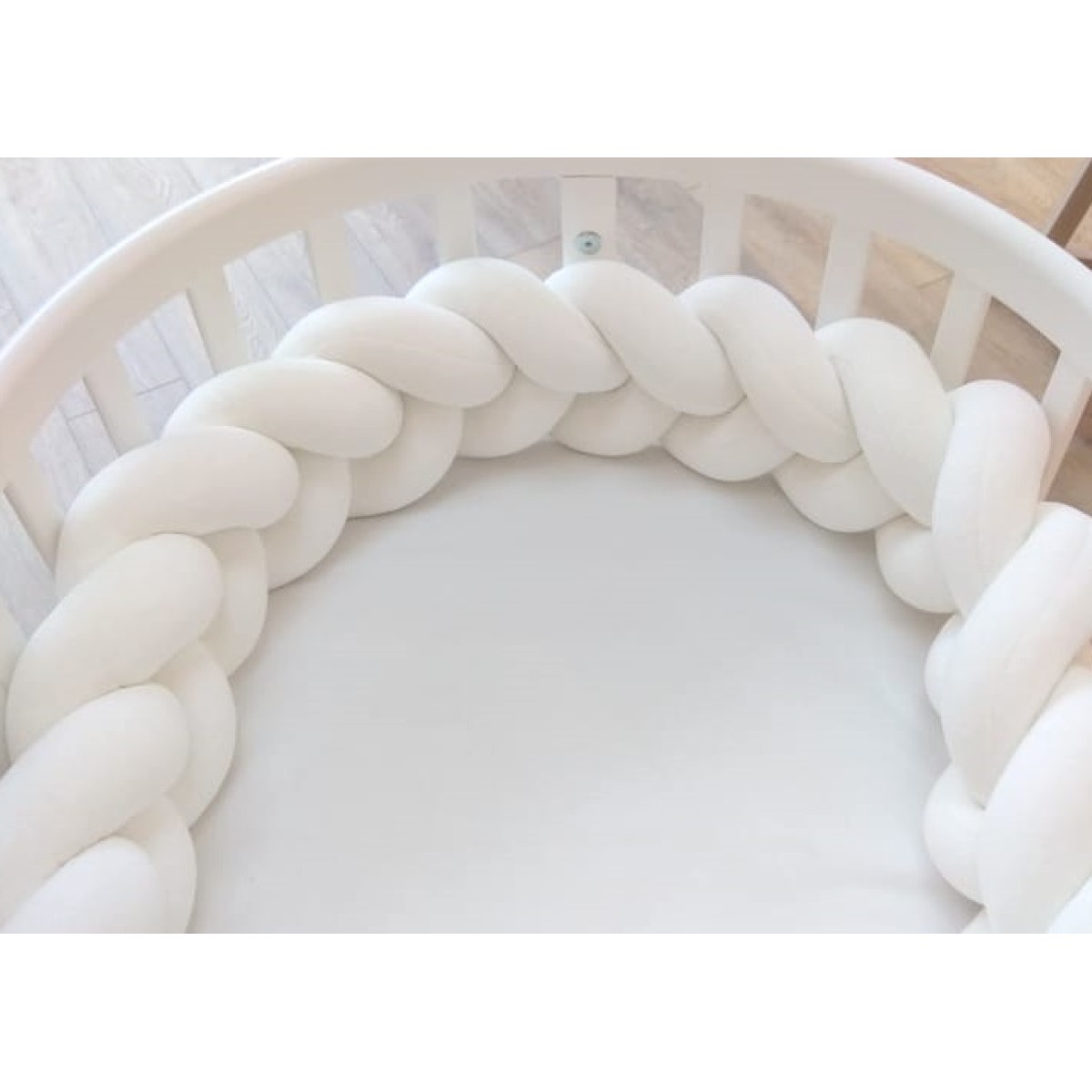 Бортик плетёный для кроватки Ellipsebed (белый)