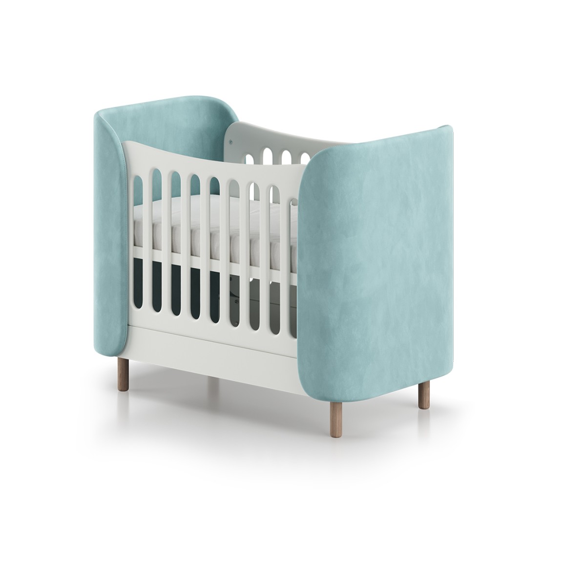 Кроватка KIDI Soft mini cпальное место 60*120 см (бирюзовый)