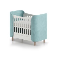 Кроватка KIDI Soft mini cпальное место 60*120 см (бирюзовый)