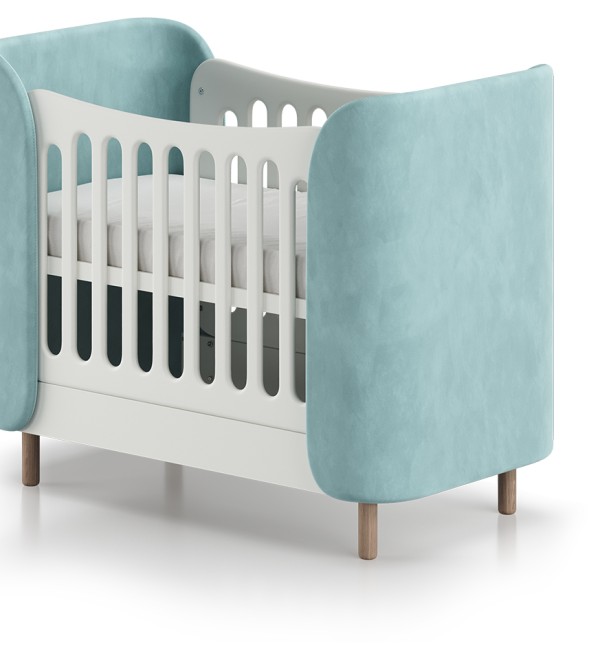 Кроватка KIDI Soft mini cпальное место 60*120 см (бирюзовый)