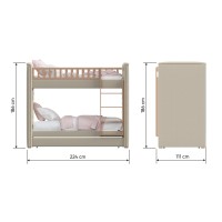 Кровать двухъярусная Elit soft (розовый)