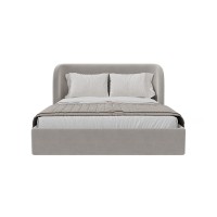 Кровать двуспальная Classic 160 см (серый, велюр)