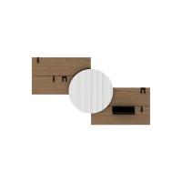 Вешалка Stripe M горизонтальная с зеркалом D 60 см (натуральный дуб)