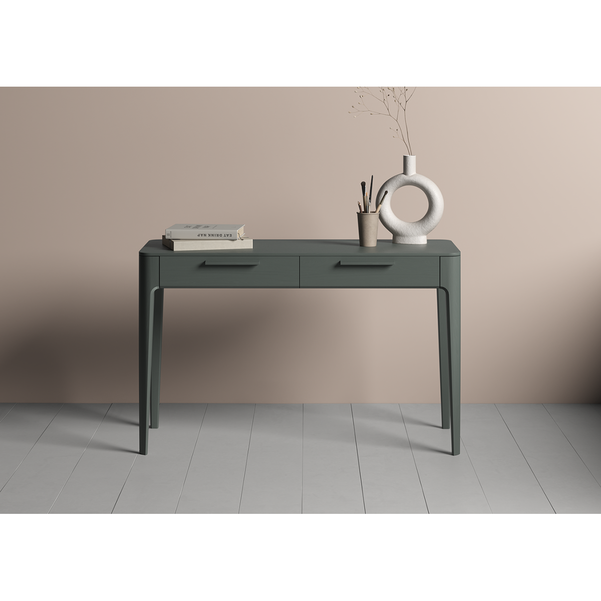 Консоль Type oak 2 ящика ширина 120 см (темно-серый)