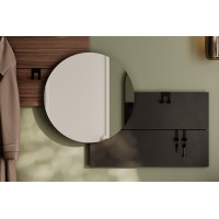 Вешалка Stripe M горизонтальная с зеркалом D 60 см (орех, черный)