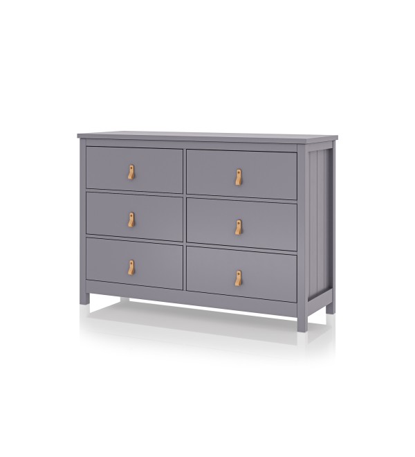Комод Wood 6 ящиков (серый)