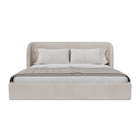 Кровать двуспальная Classic 200 см (молочный, велюр)