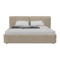 Кровать двуспальная Hub Soft 200 см (молочный, букле)