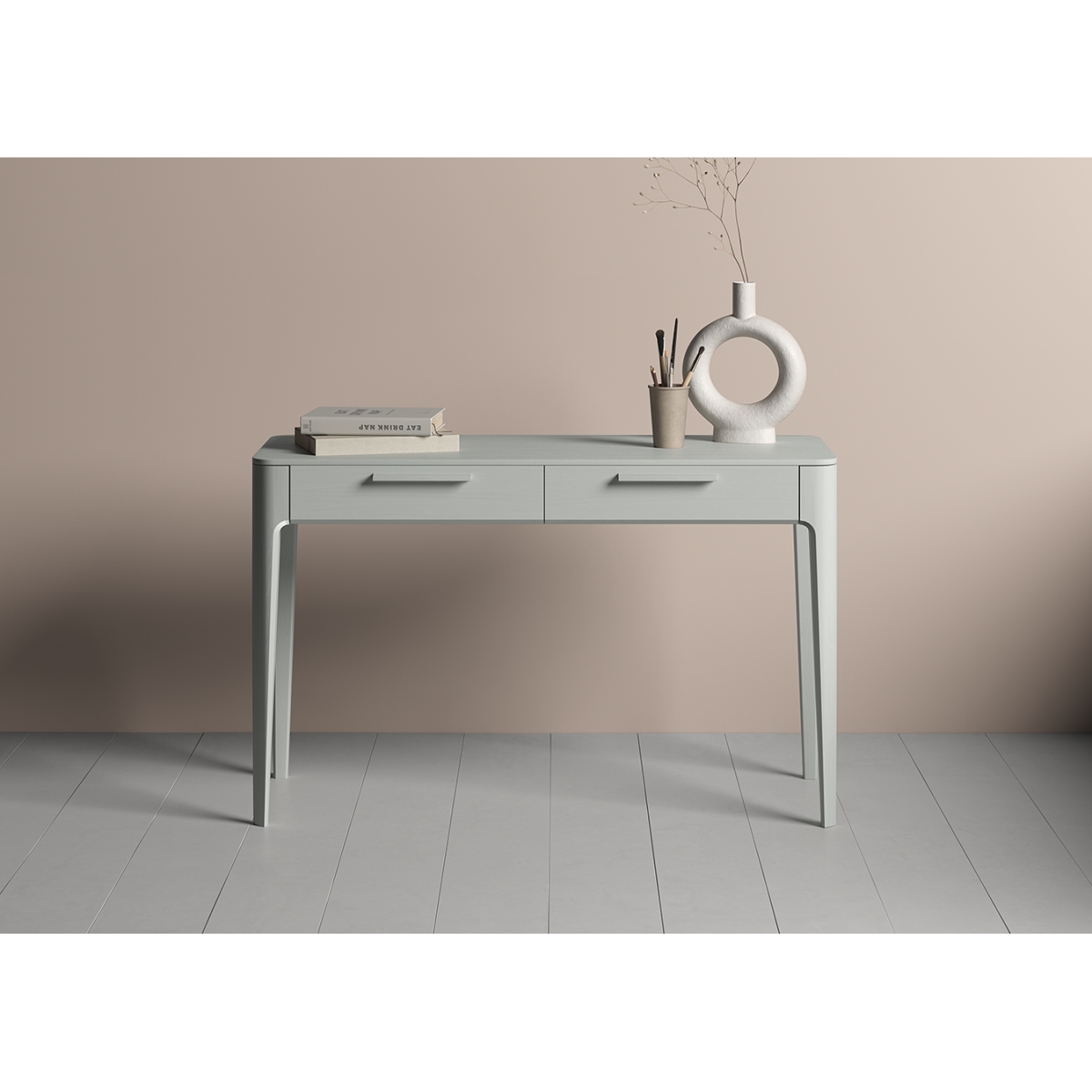 Консоль Type oak 2 ящика ширина 120 см (светло-серый)