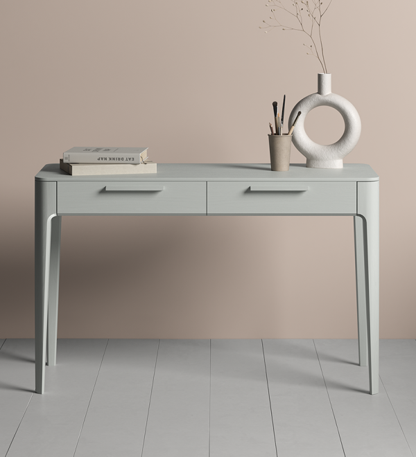 Консоль Type oak 2 ящика ширина 120 см (светло-серый)