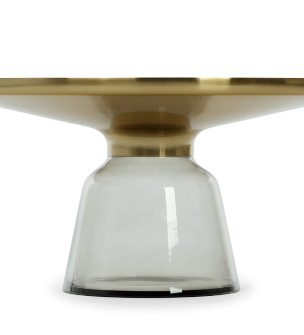 Кофейный столик Vaso Glass 1 диаметр 75 (чёрный, серый)