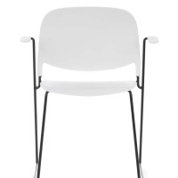 Обеденный стул Stacks с подлокотниками (чёрный мрамор, белый, белый, белый)