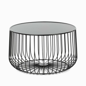 Кофейный столик Flat cage диаметр 65 (чёрный)