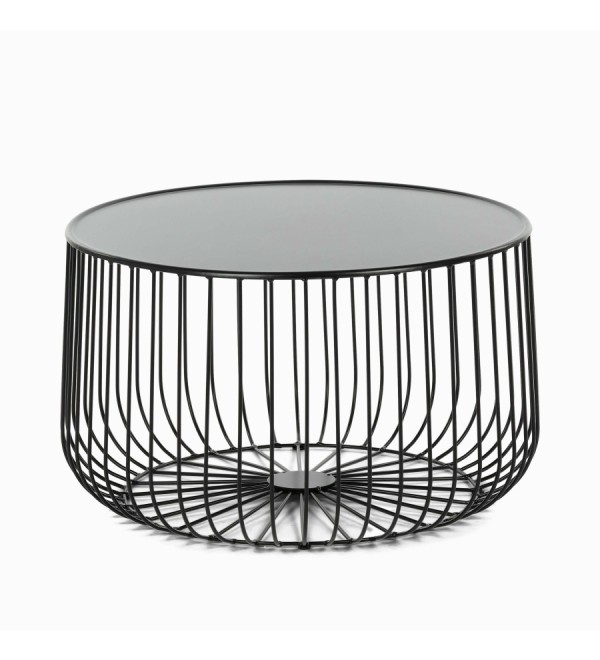 Кофейный столик Flat cage диаметр 65 (чёрный)