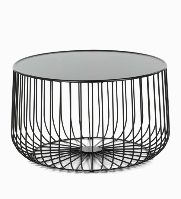 Кофейный столик Flat cage диаметр 65 (чёрный)