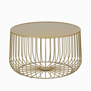 Кофейный столик Flat cage диаметр 65 (золотистый)