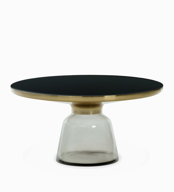 Кофейный столик Vaso Glass 1 диаметр 75 (чёрный, серый)