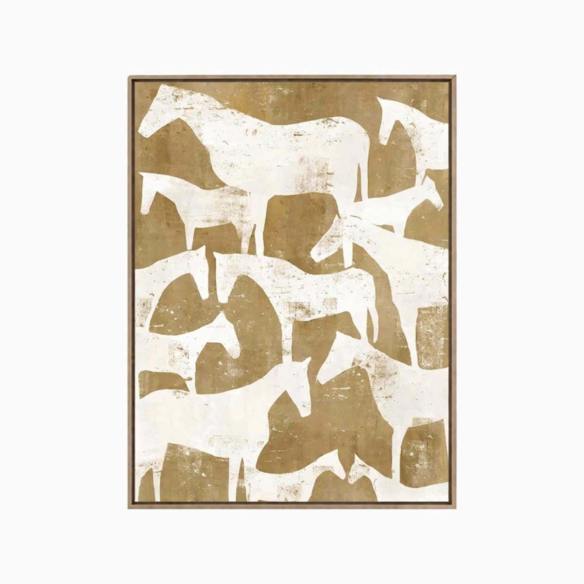 Постер Horses 140х100 (золотистый, белый, арт. 2000992283168)