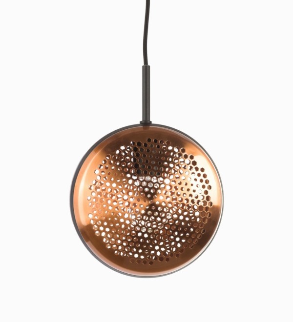 Подвесной светильник Hive slim small диаметр 23 (медный, чёрный, чёрный)