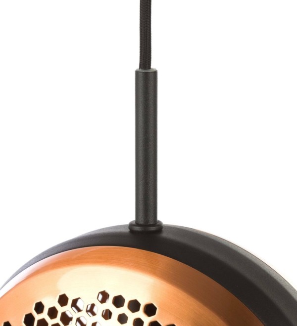 Подвесной светильник Hive slim small диаметр 23 (медный, чёрный, чёрный)