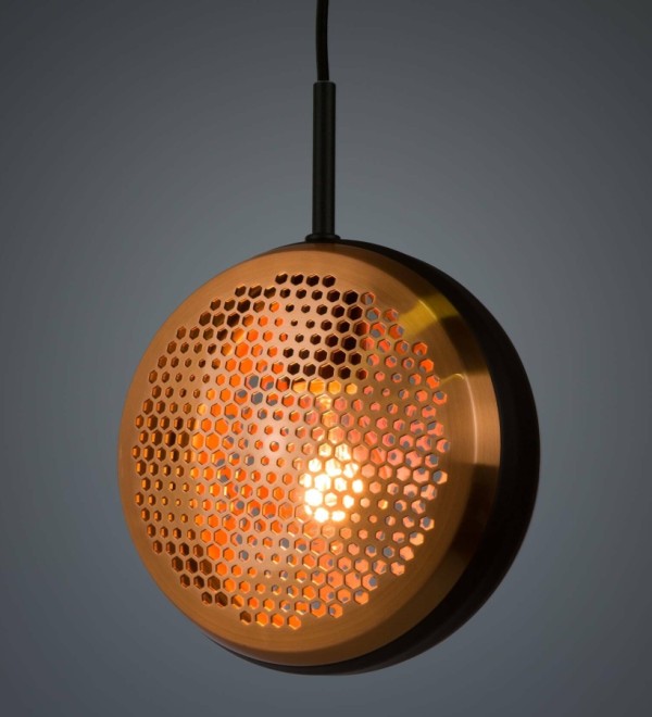 Подвесной светильник Hive slim small диаметр 23 (медный, чёрный, чёрный)