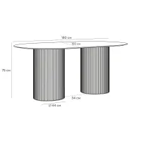 Стол обеденный овальный Mono Stripe 180х100