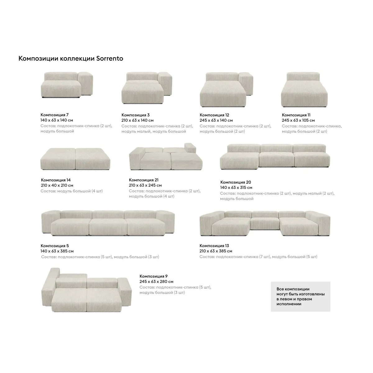 Модульный диван Sorrento