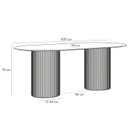 Стол обеденный овальный Mono Stripe 200х100