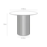 Стол обеденный Mono Stripe D100/D44/H75