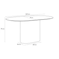 Стол обеденный овальный Mono 160х95